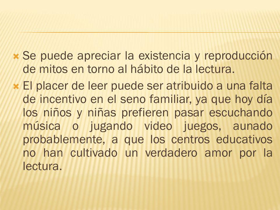 Se puede apreciar la existencia y reproducción de mitos en torno al hábito de la lectura.
