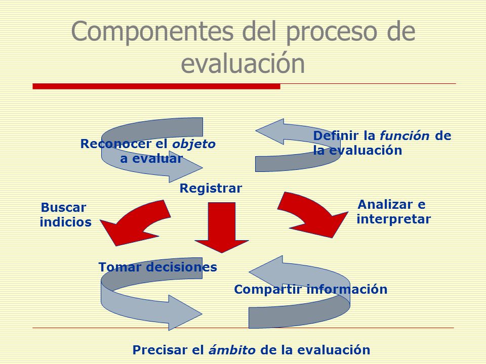 Componentes del proceso de evaluación