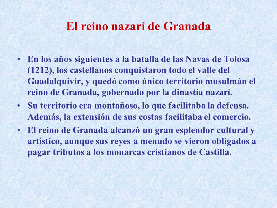 El reino nazarí de Granada