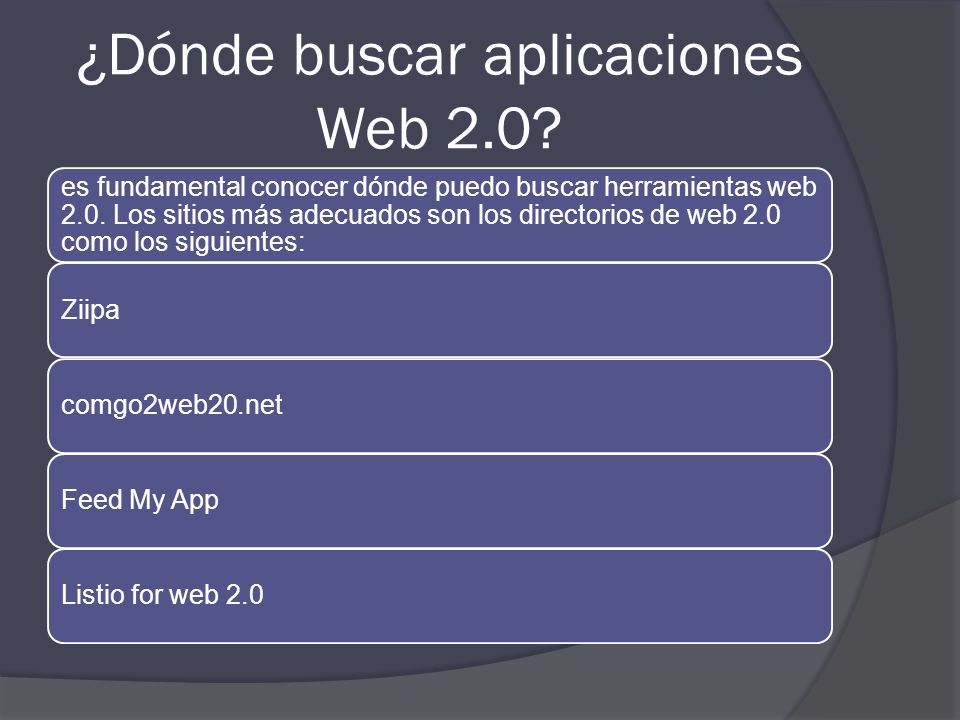 ¿Dónde buscar aplicaciones Web 2.0