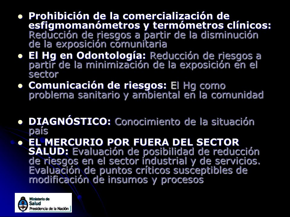 Prohibición de la comercialización de esfigmomanómetros y termómetros clínicos: Reducción de riesgos a partir de la disminución de la exposición comunitaria