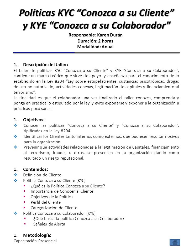 Políticas KYC Conozca a su Cliente y KYE Conozca a su Colaborador