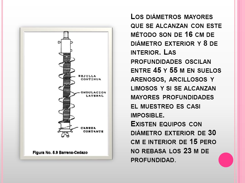 Los diámetros mayores que se alcanzan con este método son de 16 cm de diámetro exterior y 8 de interior.