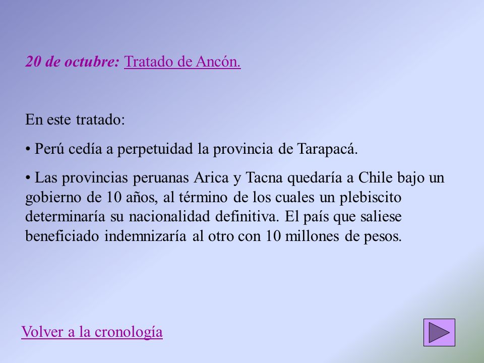 20 de octubre: Tratado de Ancón.