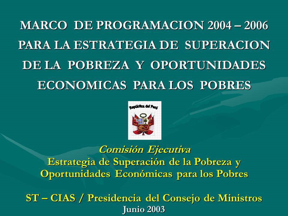 MARCO DE PROGRAMACION 2004 – 2006 PARA LA ESTRATEGIA DE SUPERACION