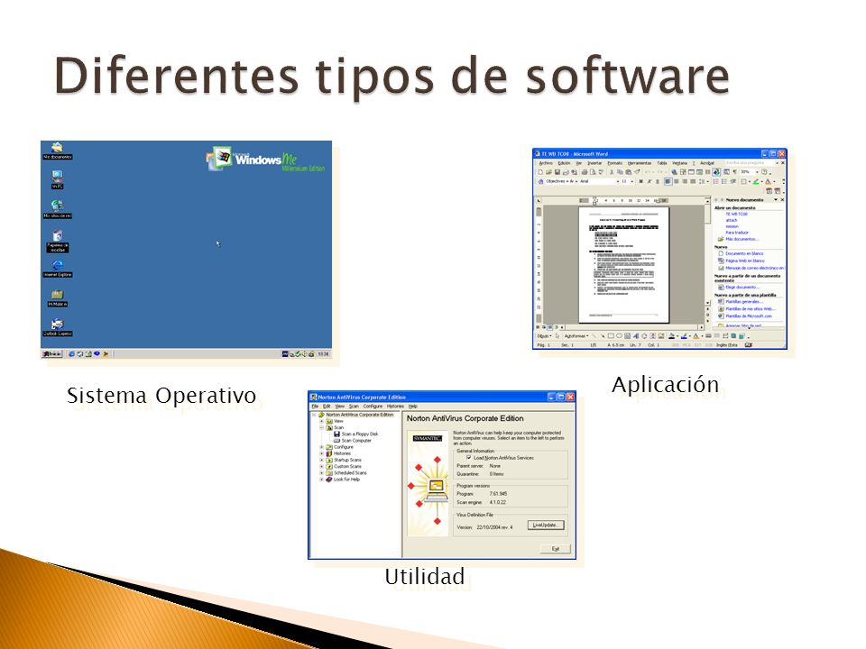 Diferentes tipos de software
