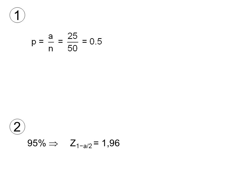 1 2 95%  Z1−a/2 = 1,96