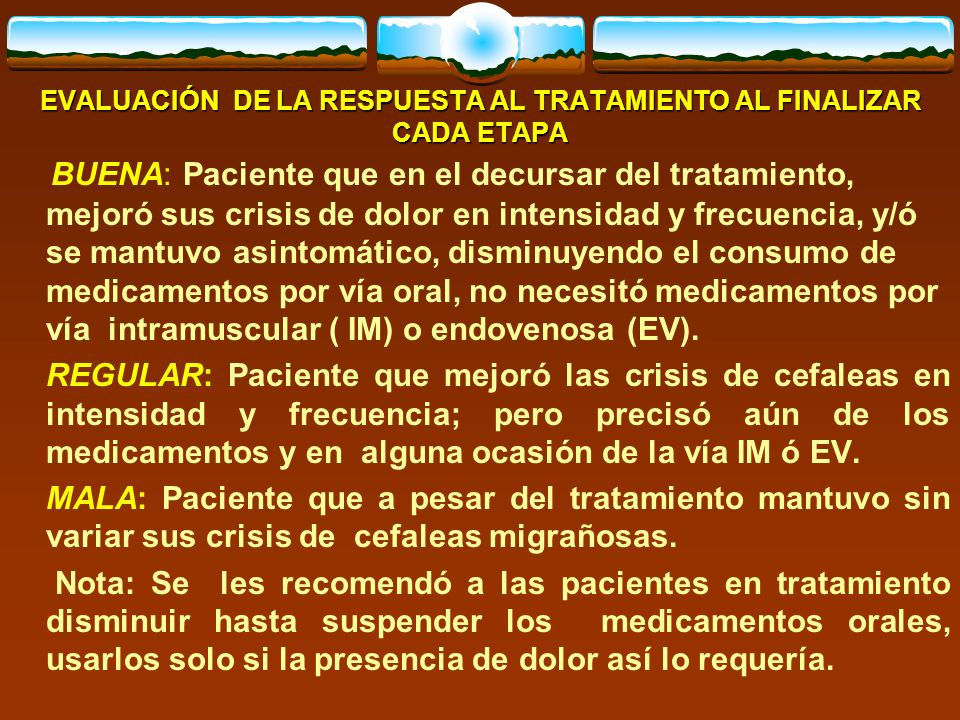 EVALUACIÓN DE LA RESPUESTA AL TRATAMIENTO AL FINALIZAR CADA ETAPA
