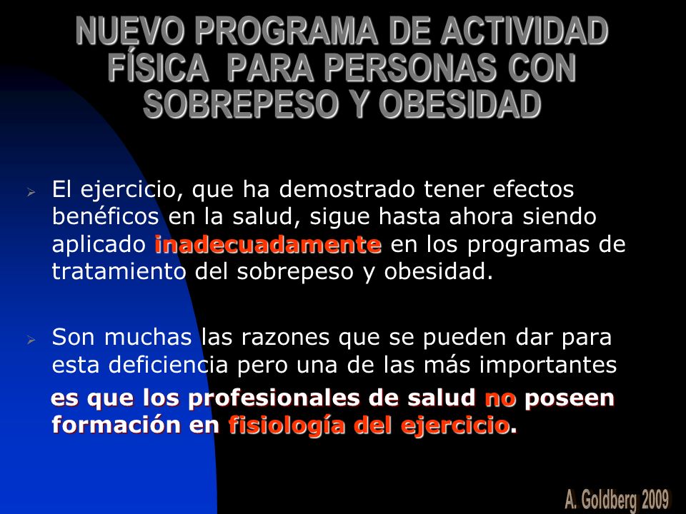 NUEVO PROGRAMA DE ACTIVIDAD FÍSICA PARA PERSONAS CON SOBREPESO Y OBESIDAD