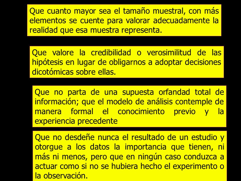 Que cuanto mayor sea el tamaño muestral, con más elementos se cuente para valorar adecuadamente la realidad que esa muestra representa.