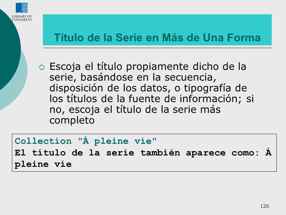 Título de la Serie en Más de Una Forma