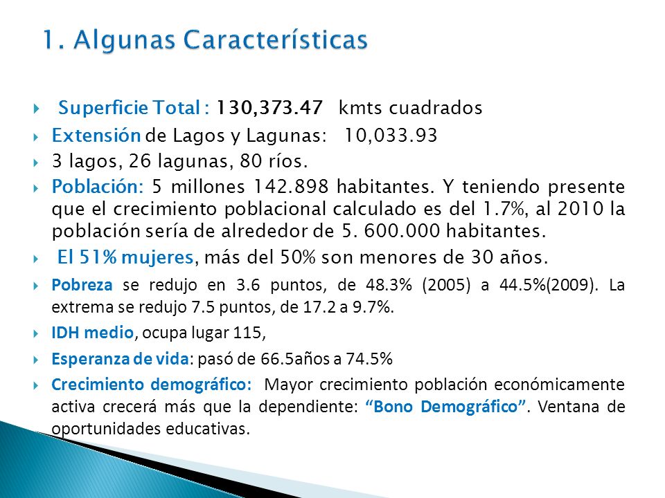 1. Algunas Características