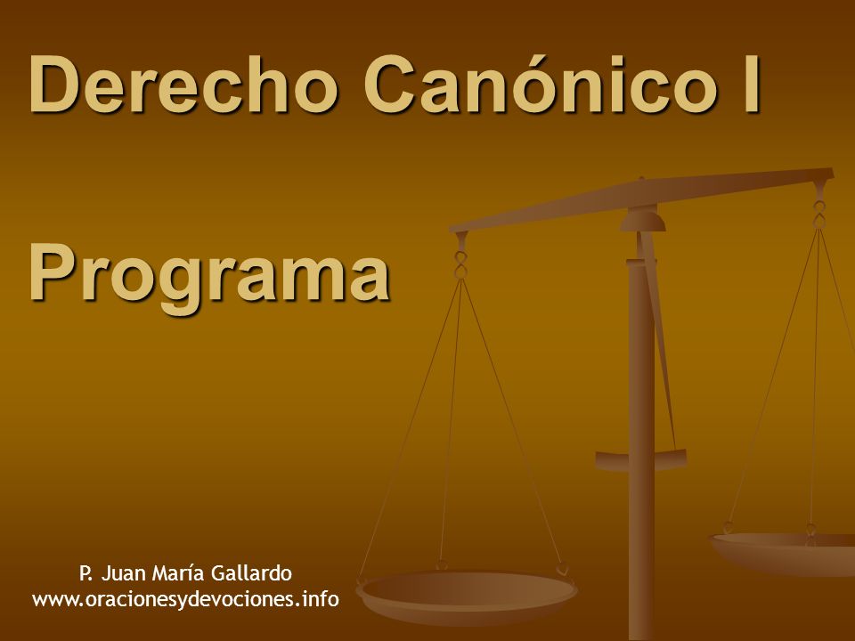 Derecho Canónico I Programa