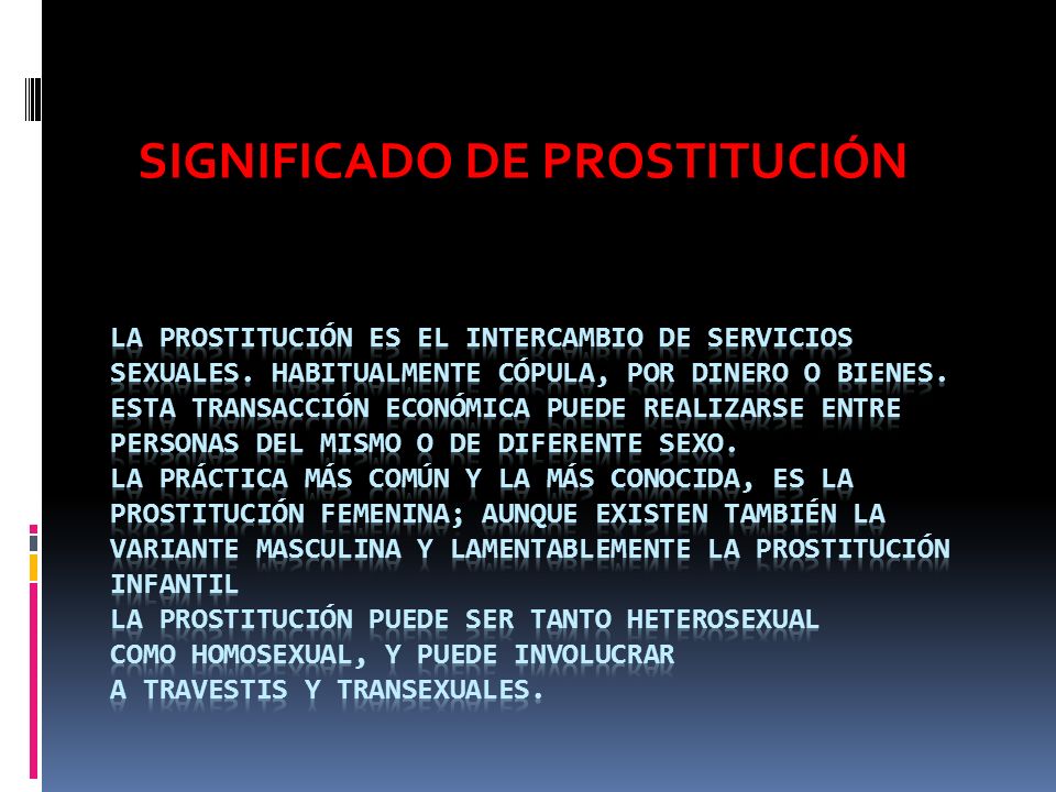 SIGNIFICADO DE PROSTITUCIÓN