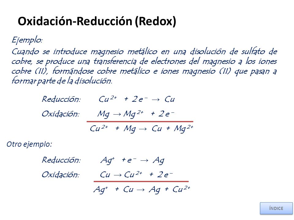Oxidación-Reducción (Redox)
