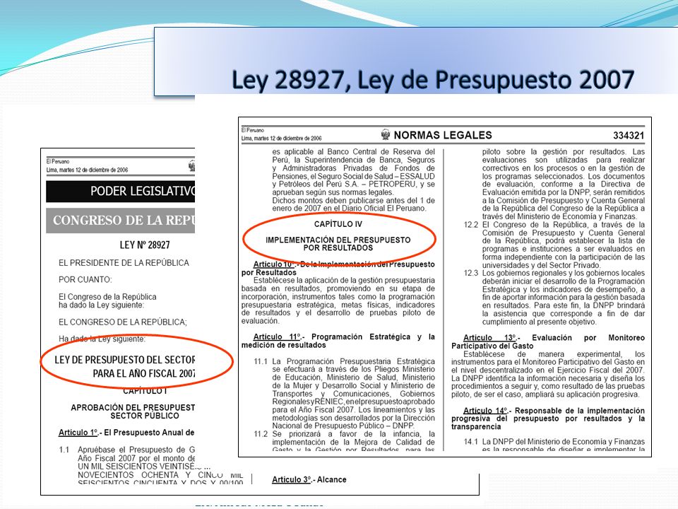 Ley 28927, Ley de Presupuesto 2007 Lic. Alfredo Meza Obando 14