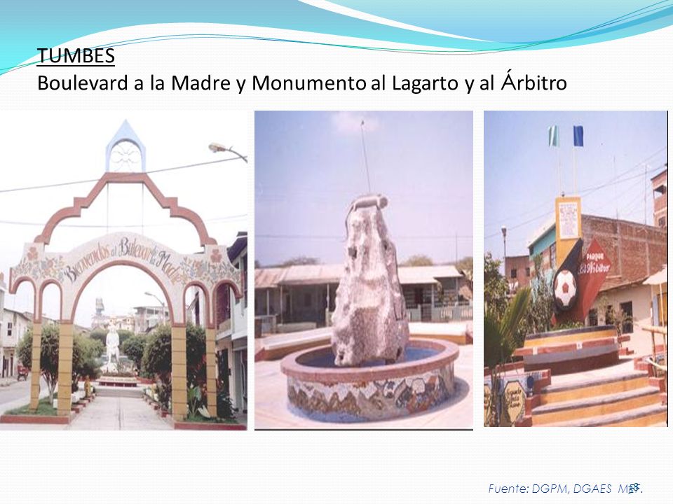 TUMBES Boulevard a la Madre y Monumento al Lagarto y al Árbitro