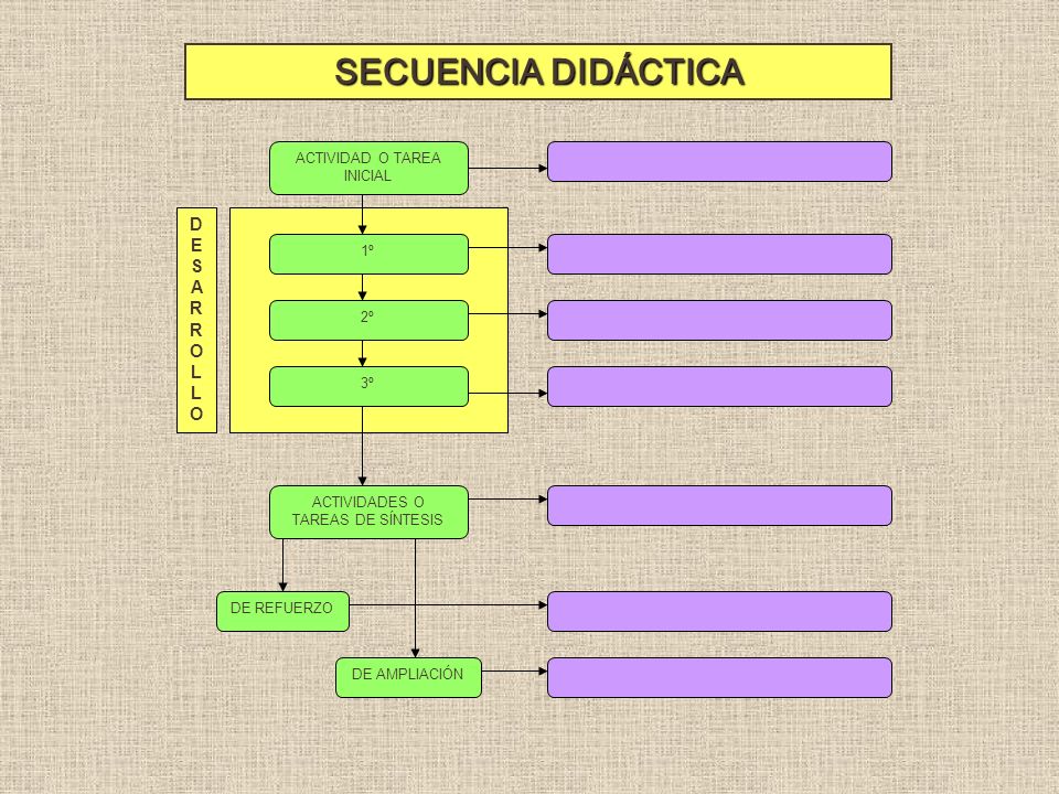 SECUENCIA DIDÁCTICA D E S A R O L ACTIVIDAD O TAREA INICIAL 1º 2º 3º