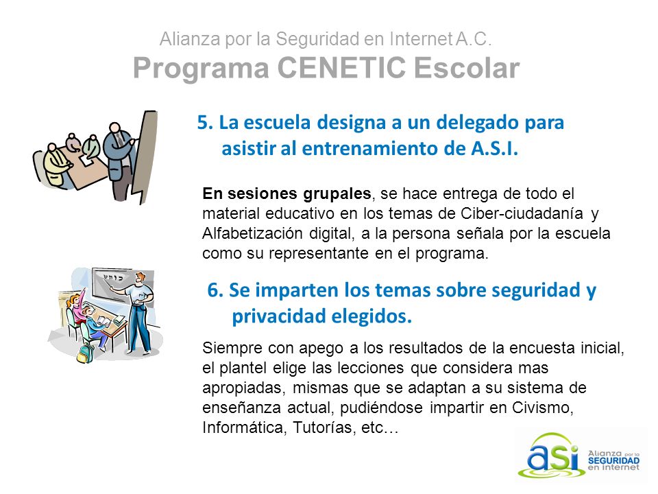 Alianza por la Seguridad en Internet A.C. Programa CENETIC Escolar