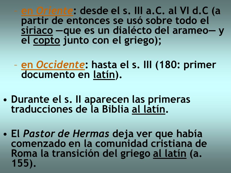 en Oriente: desde el s. III a. C. al VI d