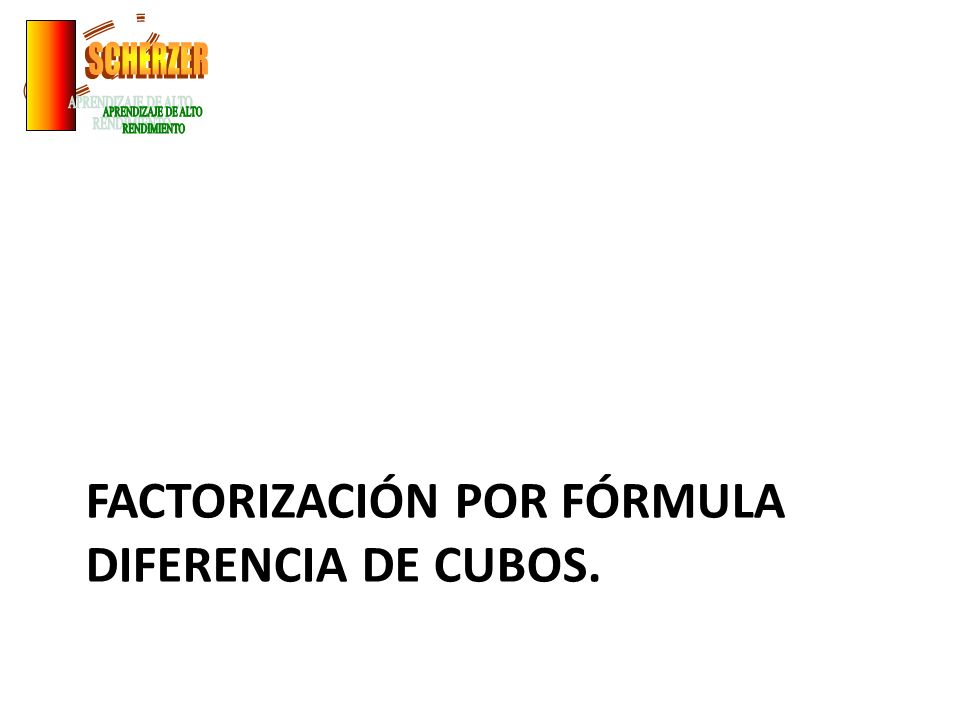Factorización por fórmula diferencia de cubos.