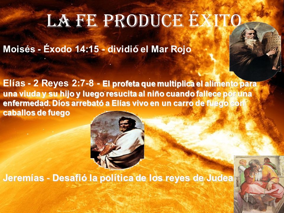 LA FE PRODUCE ÉXITO Moisés - Éxodo 14:15 - dividió el Mar Rojo