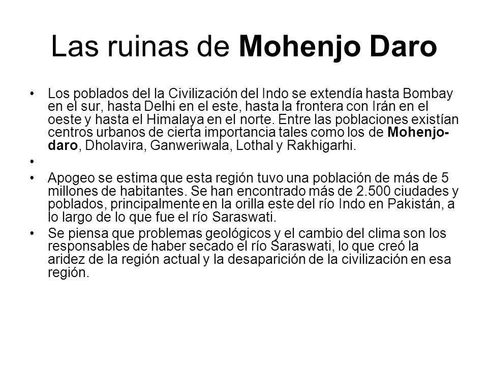 Las ruinas de Mohenjo Daro