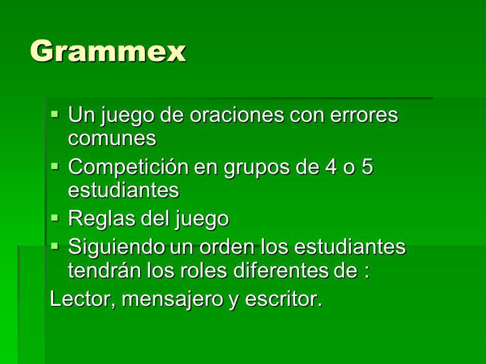 Grammex Un juego de oraciones con errores comunes
