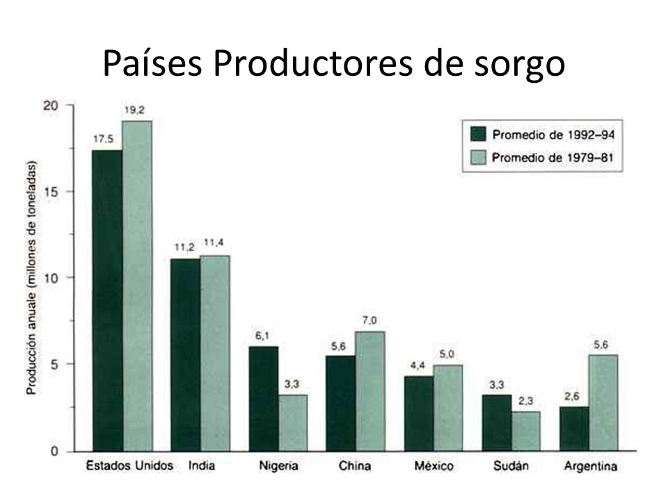Países Productores de sorgo