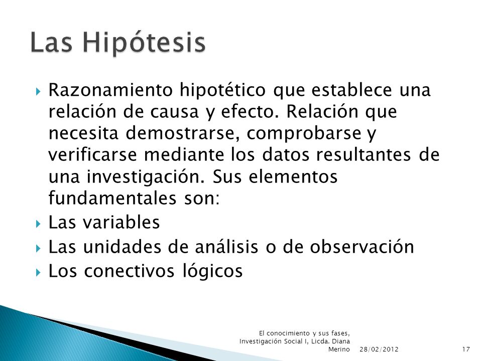Las Hipótesis