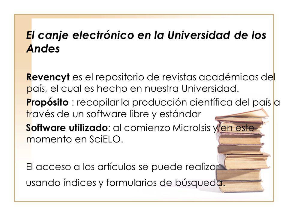 El canje electrónico en la Universidad de los Andes