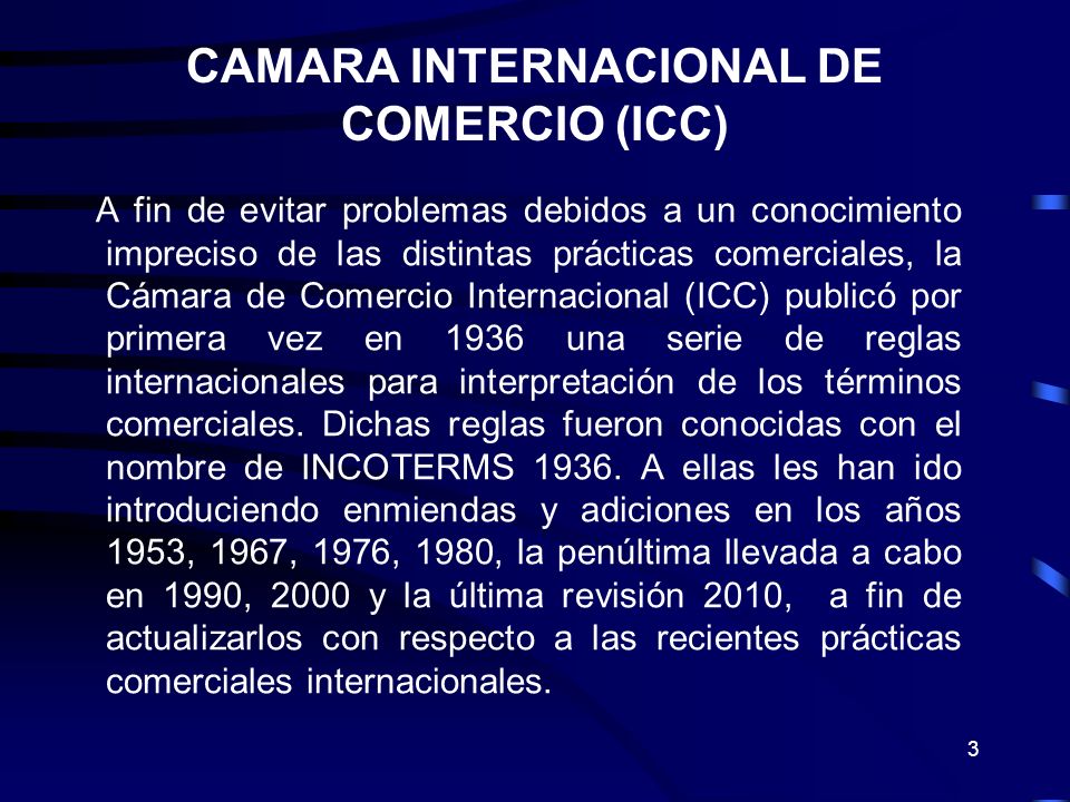 CAMARA INTERNACIONAL DE COMERCIO (ICC)