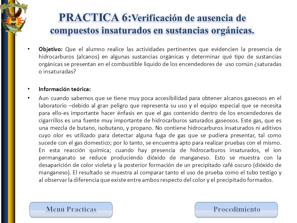 PRACTICA 6:Verificación de ausencia de compuestos insaturados en sustancias orgánicas.