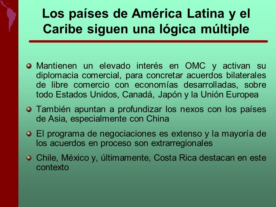 Los países de América Latina y el Caribe siguen una lógica múltiple