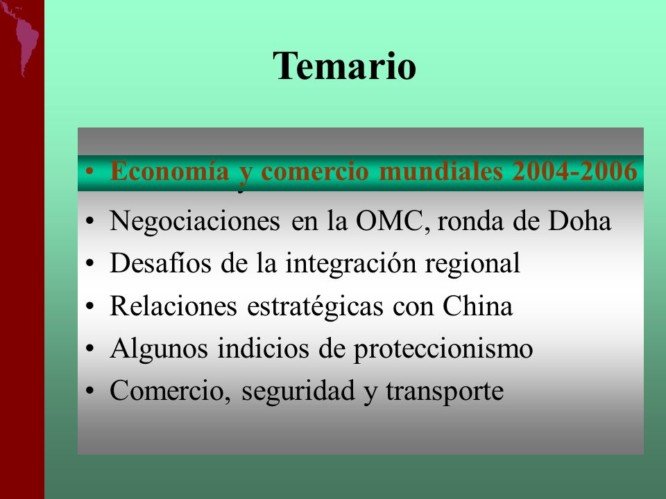 Temario Economía y comercio mundiales