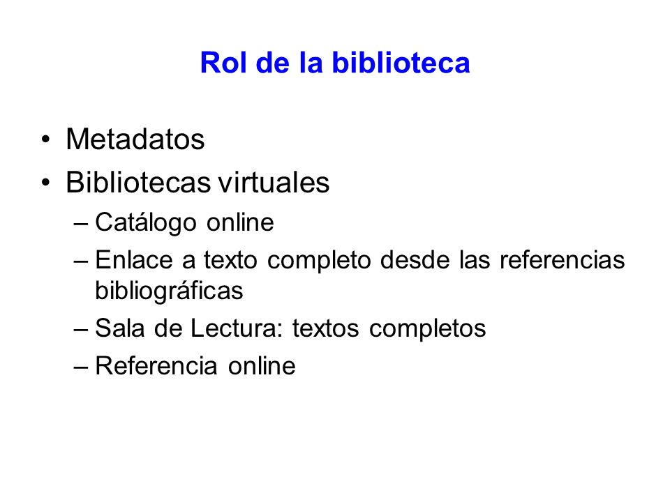 Bibliotecas virtuales