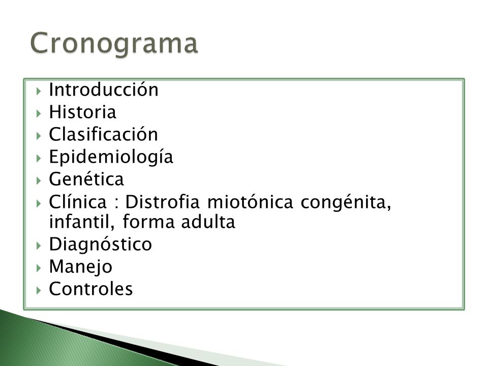 Cronograma Introducción Historia Clasificación Epidemiología Genética
