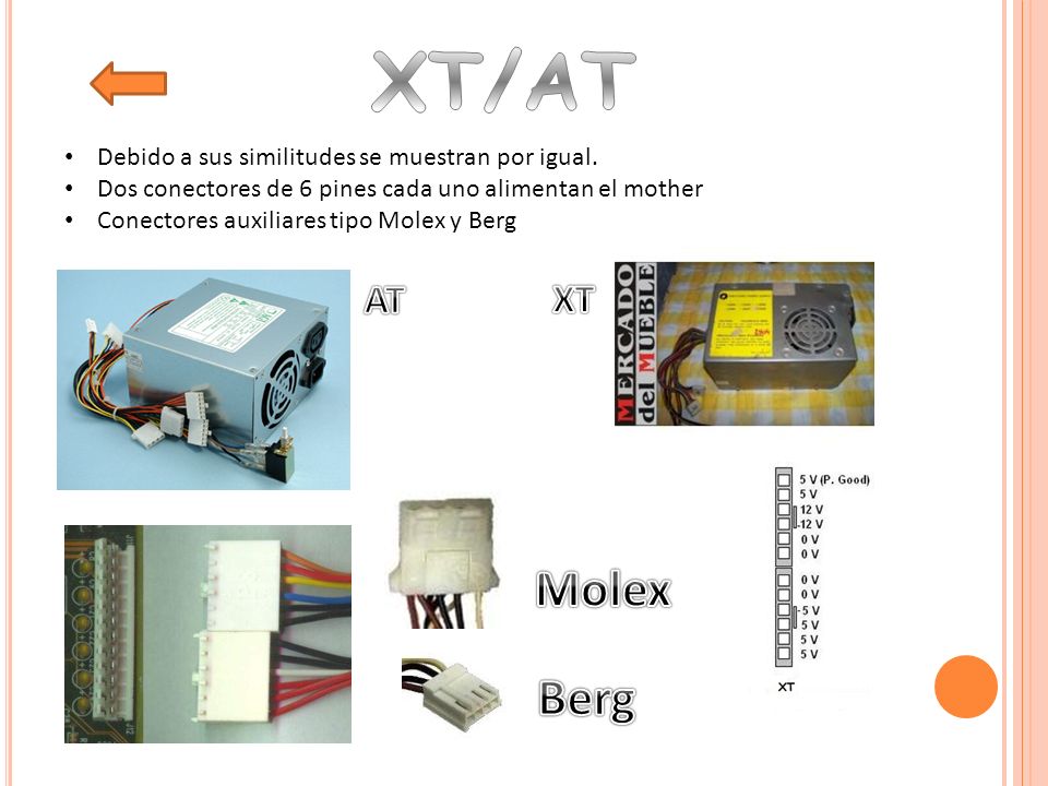XT/AT Molex Berg AT XT Debido a sus similitudes se muestran por igual.