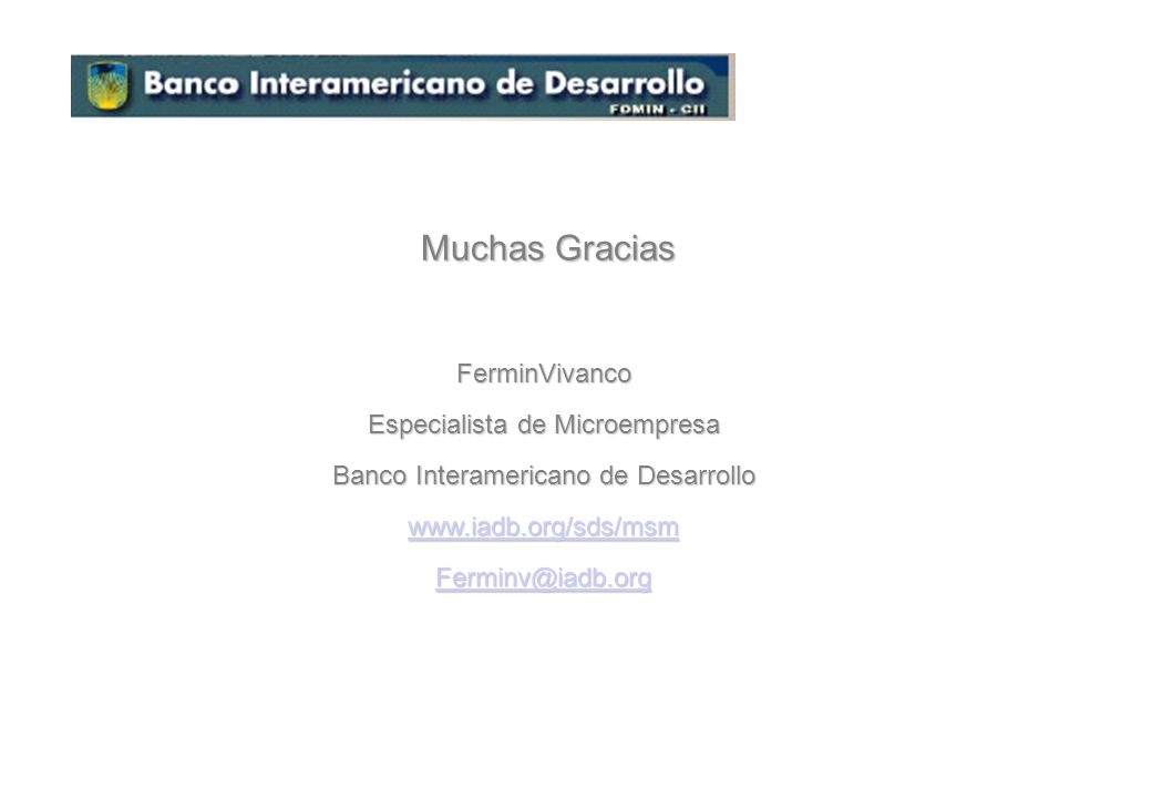 Muchas Gracias FerminVivanco Especialista de Microempresa
