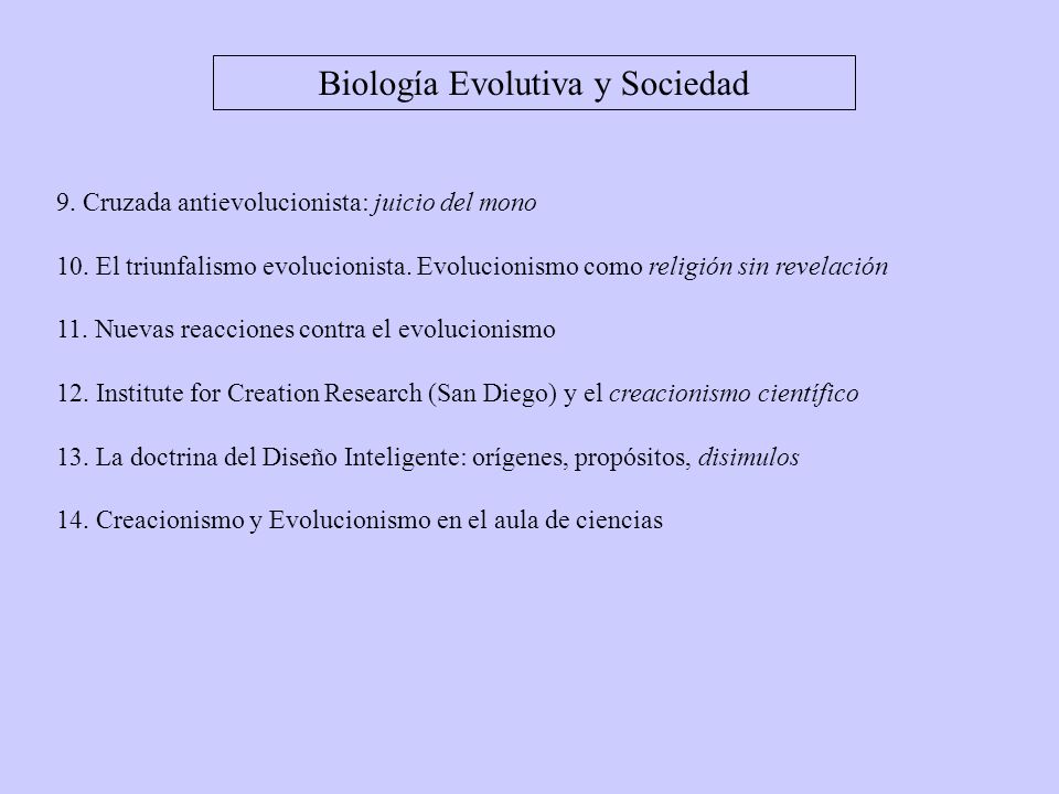Biología Evolutiva y Sociedad