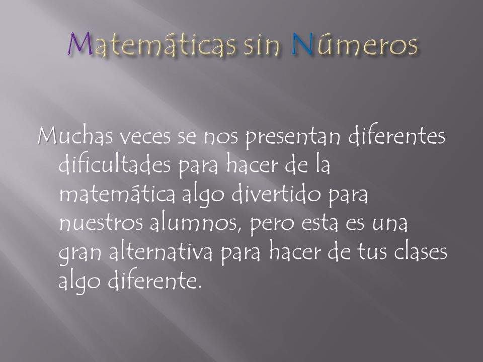 Matemáticas sin Números
