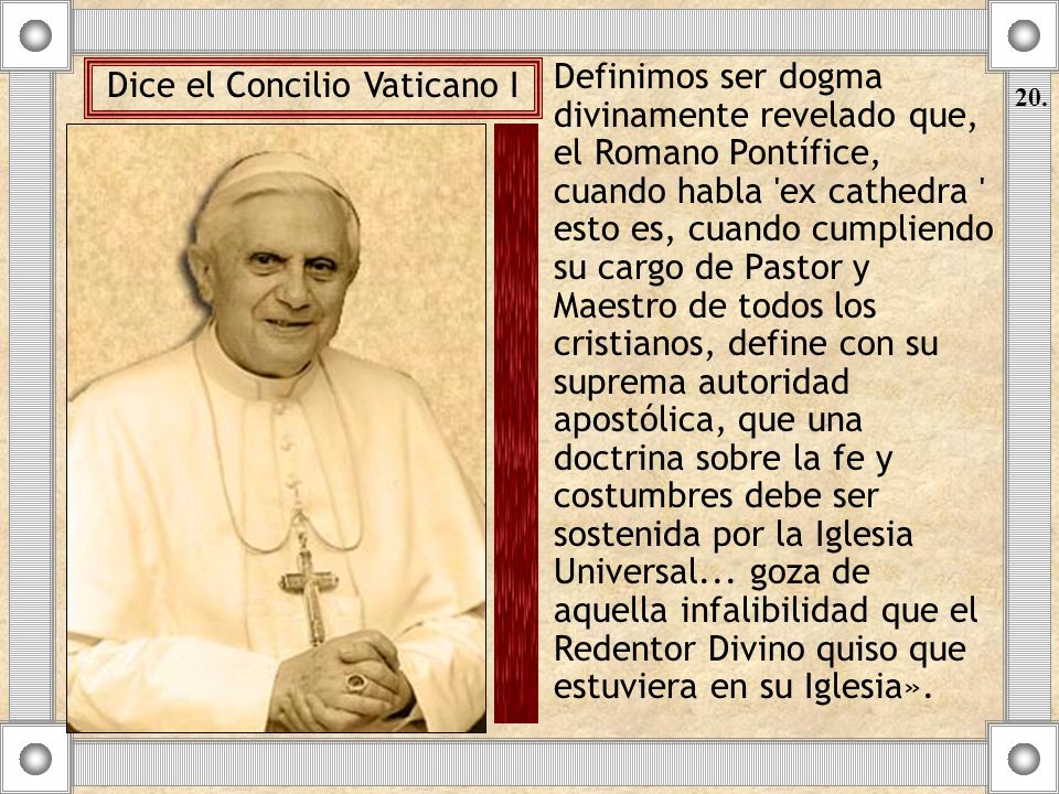 Dice el Concilio Vaticano I