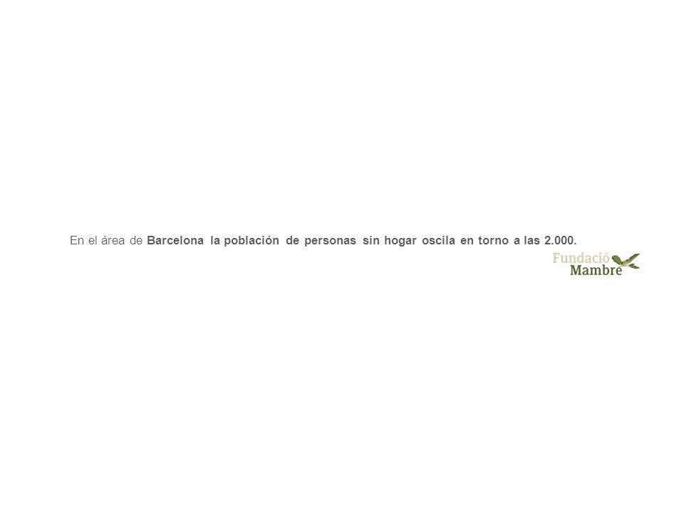 En el área de Barcelona la población de personas sin hogar oscila en torno a las