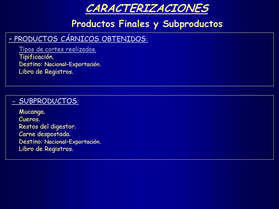 Productos Finales y Subproductos