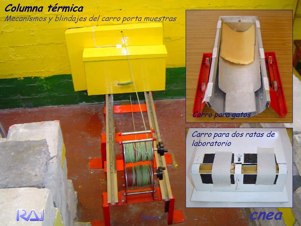 Columna térmica Mecanismos y blindajes del carro porta muestras