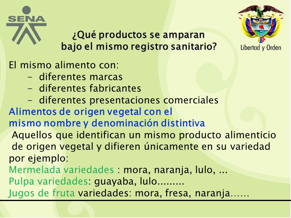¿Qué productos se amparan bajo el mismo registro sanitario