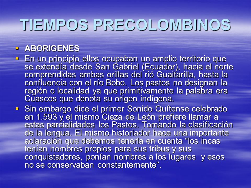 TIEMPOS PRECOLOMBINOS