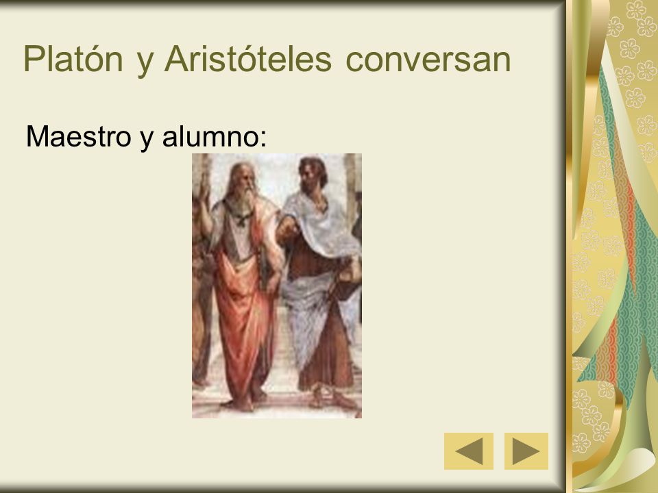 Platón y Aristóteles conversan
