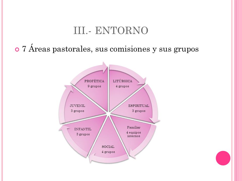 III.- ENTORNO 7 Áreas pastorales, sus comisiones y sus grupos
