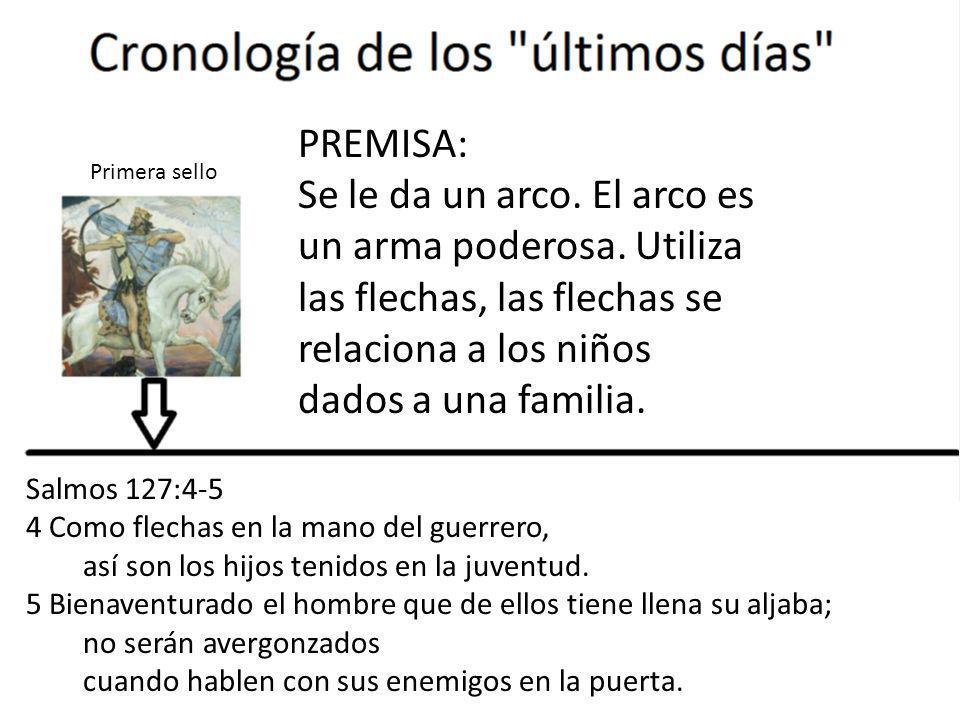 PREMISA: Se le da un arco. El arco es un arma poderosa. Utiliza las flechas, las flechas se relaciona a los niños dados a una familia.